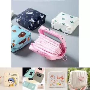 6종 생리대 미니 다용도 파우치 여행용 방수 포켓/외출용/휴대용/여성/생리/용품/수납/보관/주머니/케이스