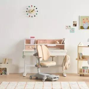 리바트 세계가구 프라임 키즈 각도높이조절 콘센트형 컴팩트 책상+의자 세트