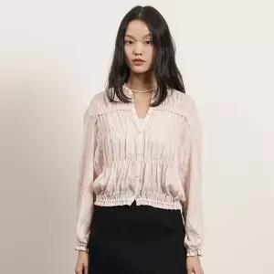 올리브데올리브 시스루셔링라인블라우스