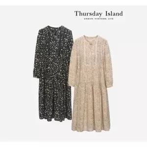 [써스데이아일랜드][Thursday Island] 레이스 블록 롱 원피스(T236MOP538W)
