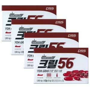 크릴56 크릴오일 1000mg x 30캡슐 x 4개 / 써클