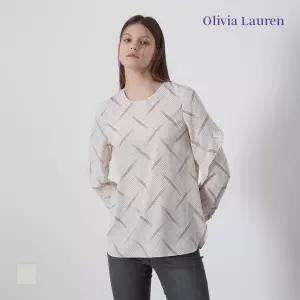 [올리비아로렌] 라운드 프린트 블라우스_VOCNLYF8311