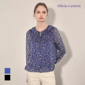 [올리비아로렌] 올오버 프린트 프릴 블라우스_VOBNL4F7221