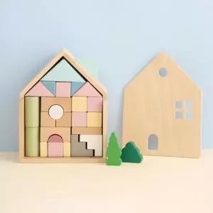 나무노리 파스텔 하우스 블록 쌓기