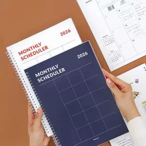 2026 기본 A4 먼슬리 스케줄러 날짜형 월간 다이어리 스프링