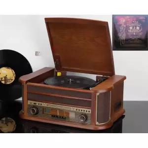 레트로 LP플레이어 목재 라디오 애호가 전축 오디오