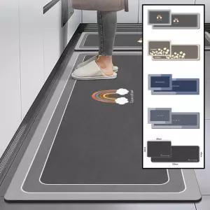 규조토 발매트 세트(와이드 대형+소형) 빨아쓰는 현관 주방 욕실 화장실 매트 물기흡수 미끄럼 세균 방지