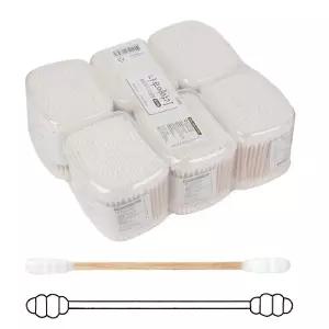 사각통 회오리 면봉 350개 양면/개별/실리콘/귀이개/국산/소독/구강/유아/검정/마이크로/압출/귀면봉/나무