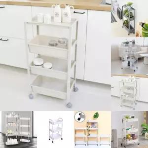 다용도 틈새 트롤리 와이드 3단/바퀴달린/선반/이동식/트레이/수납/카트/주방/정리함/수납장/이동