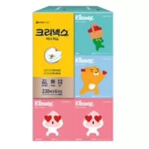 크리넥스)디럭스미니1 2티슈(230매x6입)/티슈/미용/각티슈/보습/곽티슈/미용티슈/포켓휴지/박스/각화장지