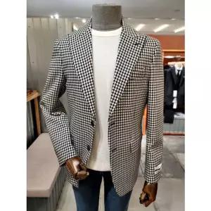 [갤러리아] 23 F/W 본 빅화운드투스 체크 피크드라펠 클래식 블레이져 BN3FEA215