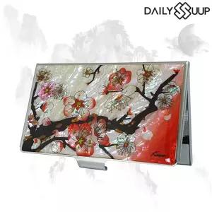 명함지갑 자개 명함케이스 나전칠기 디자인-매화핑크/디자인/기념품/문화/상품/전통/문양/소품/공예/공예품