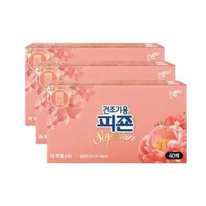 피죤 건조기시트 섬유유연제 라피에스타 40매 3개/시트지/향기/시트/섬유/유연제/건조기/건조/섬유용/의류