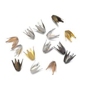 금속 꽃 비즈 캡 꽃잎 모양 벌크 엔드 스페이서 베이스 DIY 팔찌 귀걸이 보석 만들기 용품 액세서리 로트당 100