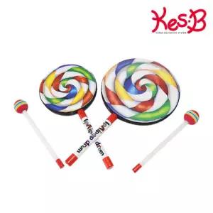 (캐스B)맑은소리 롤리팝드럼(중 대)/드럼/롤리팝/캐스비/리듬악기/유아악기/소근육
