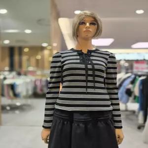 [에고이스트] 넥라인 배색 레이스업 티셔츠  ER3OTL-56