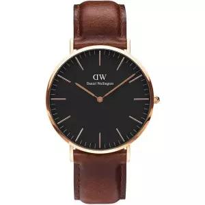 다니엘 웰링턴 클래식 시계 로즈 골드 블랙 가죽