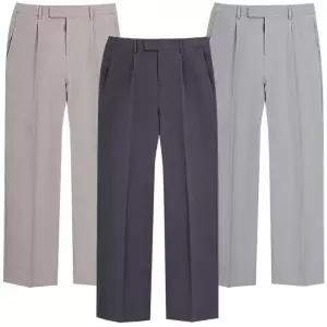 [디바옴므]사방스판 핀턱 와이드 슬랙스 팬츠