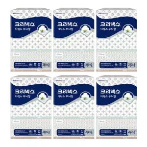 크리넥스 디럭스 무늬향 각티슈 미용티슈 250매 3입 x6개