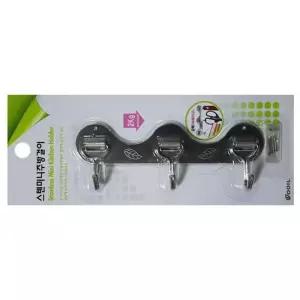 주방 벽면 행주 조리기구걸이 미니 3고리 정리 다용도 정리 주방 다용도 씽크대용품 도구