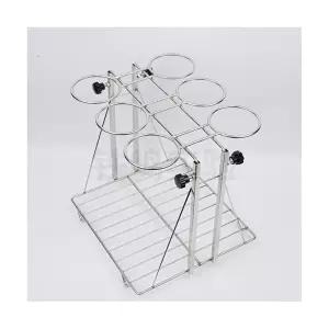 스테인리스 조절식 6구 깔때기  스탠드 분액 요리 스틸 거치대 튜브 컵걸이