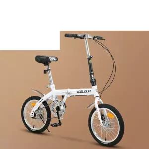 접이식 경량 자전거 여성용 초보용 성인 미니 바이크 자전거(골드) - 14인치