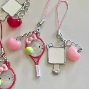 키링 인형 핸드폰줄 테니스 거울 고양이 폰줄 하트 포인트 행운 [FW-91]