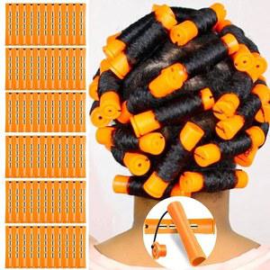 히피펌롯드 10Pcs 헤어 롤러 무열 컬링 경기자 막대 열파가없는 매직 컬러 곱슬 파마