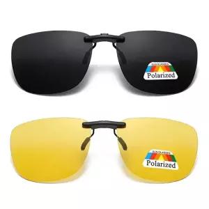 원형선글라스 선글라스에 사각형 클립 여성 편광 검은 렌즈 UV400 야간 운전 남자 고글 눈부심 방지 빈티지