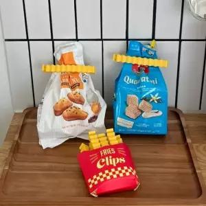 감자튀김 클립 12p 과자 빵 밀봉 집게 주방 봉지 공기차단 밀폐 클립