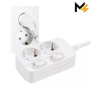 [몬스터탭] THE 슬림플러그 국산 개별 2구 멀티탭 45cm 납작 플러그 절전 스위치