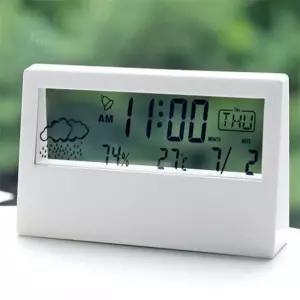 제이미스토어 디지털 온습도 탁상시계 화이트 알람시계