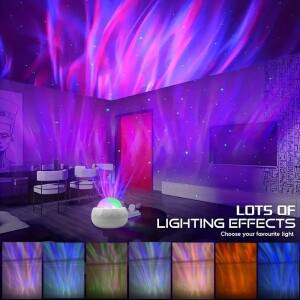 USB 오로라 LED 별이 빛나는 천장 프로젝션 램프 자동 회전 음악 동기화 무대 야간 조명 리모컨 홈 시어터