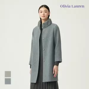[올리비아로렌] 네크 밍크 퍼패치 H라인코트_VOPEAXWA331