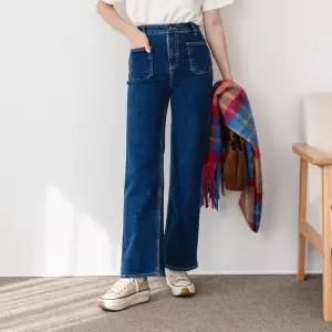 여자 겨울 캐주얼 앞포켓 기모 블랙진 데님팬츠_4