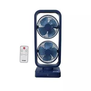 듀얼팬 리모콘식 충전식 난로 소형 무선 책상 히터 강력한바람 선풍기