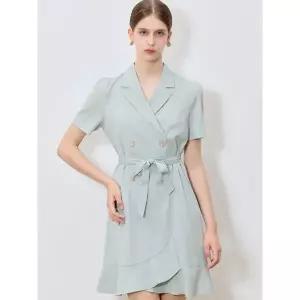 [하프클럽/]오레이디 페플럼 더블 브레스트 원피스 (택가격 298000원)