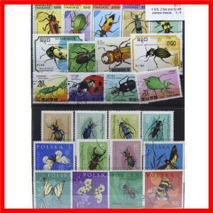 곤충 특별 기념품 시트 주제 우표 소인 포함 반복 없음 오리지널 스탬프 컬렉션 50 개