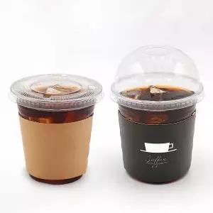 [이룸팩]테이크아웃투명컵 92파이 360ml(12온스)컵+평리드+홀더 100개 세트 PET 아이스컵뚜껑홀더세트