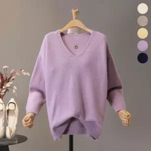 [모노시크] 레펄트 무지 심플 V넥 니트_MNKT222