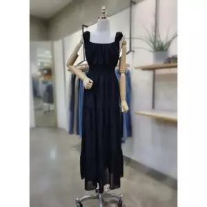 [갤러리아] ABFZ 끈나시 셔링 쉬폰 롱 원피스(ABZ5NO31)