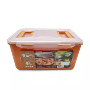 황토락 김치통 6호 중 8L 핸들 밀폐 절임 보관/편리 실용 다용도 안전 주부 위생 신선도 저렴 손잡이 방수
