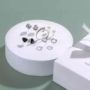 [콩심팥심]세트 데일리 여성 꽃 반지 실버 귀걸이 패션