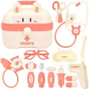토끼 가방 병원 놀이 세트 분홍/치과/역할/장난감/완구/모형/의사/간호사/어린이/유아/어린이집/키즈