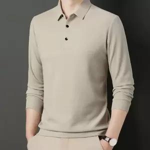 남자 카라티 빅사이즈 긴팔 메쉬 팃츠 쿨티 등산복 솔리드 상의 작업복 레