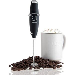 래 던 핸드헬드 전기 우유 거품기 - 음료 믹서, 커피 거품기, 핸드 블렌더, 프라페 메이커, 라떼 메이커 밀크 거품기(블랙)