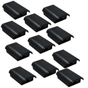 Xbox 360 무선 커버 배터리 팩 쉘 호환되는 교체용 컨트롤러(블랙)와 부품 컨트롤러 10팩 수리