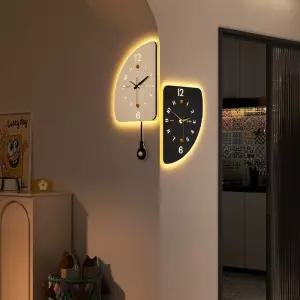 양면벽시계 무소음 벽걸이 거실 모서리 조명 코너벽시계