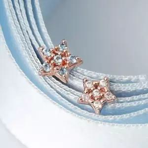 14K 골드필드 핀 블루 큐빅 별 스타 피어싱 골드필드피어싱 로즈골드피어싱 귀걸이피어싱