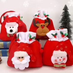 쇼핑학개론 크리스마스 소품 장식 복주머니 선물 산타주머니 보따리양말 연말 파티용품 꾸미기